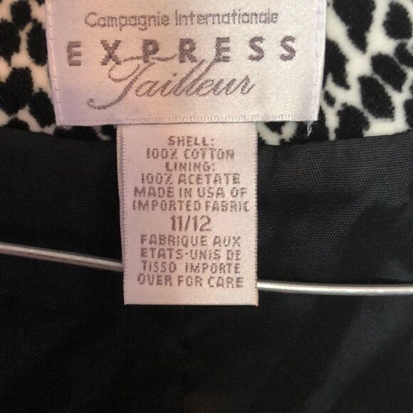 Express Tailleur black and white velour type vest - Picture 2 of 4